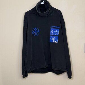 Off White Funnel Neck Sweatshirt tee FW19 in Black S Virgil Abloh